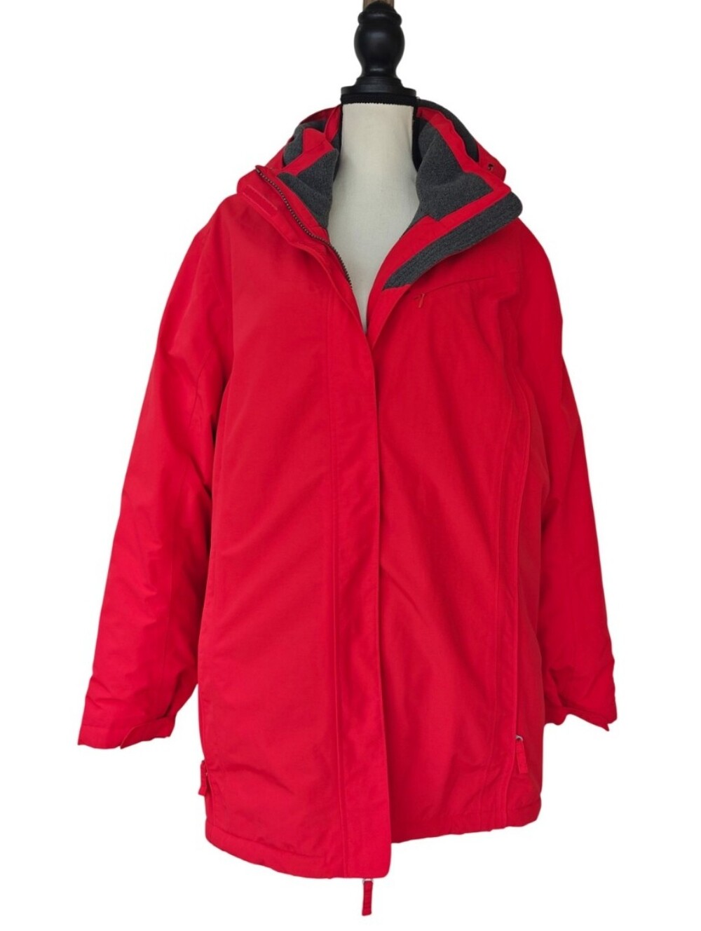 Lands' End The Squall Red Gray Coat Size 3X 24W-26W